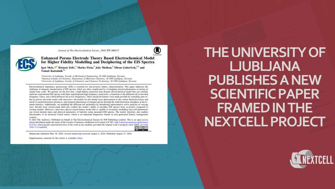 The University of Ljubljana publishes a new scientific paper framed in the Nextcell project